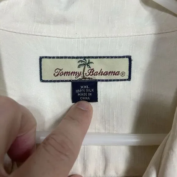 Tommy Bahama Camp Shirt‎ Paradise Pinup 100% Silk Mens 2XL Bowl Me Over